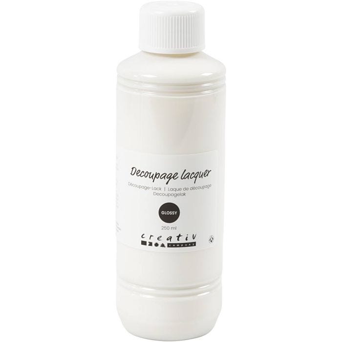 Laca de decoupage, glossy, 250 ml/ 1 botella