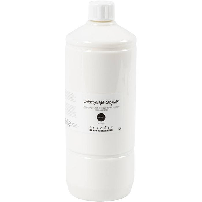 Laca de decoupage, glossy, 1000 ml/ 1 botella
