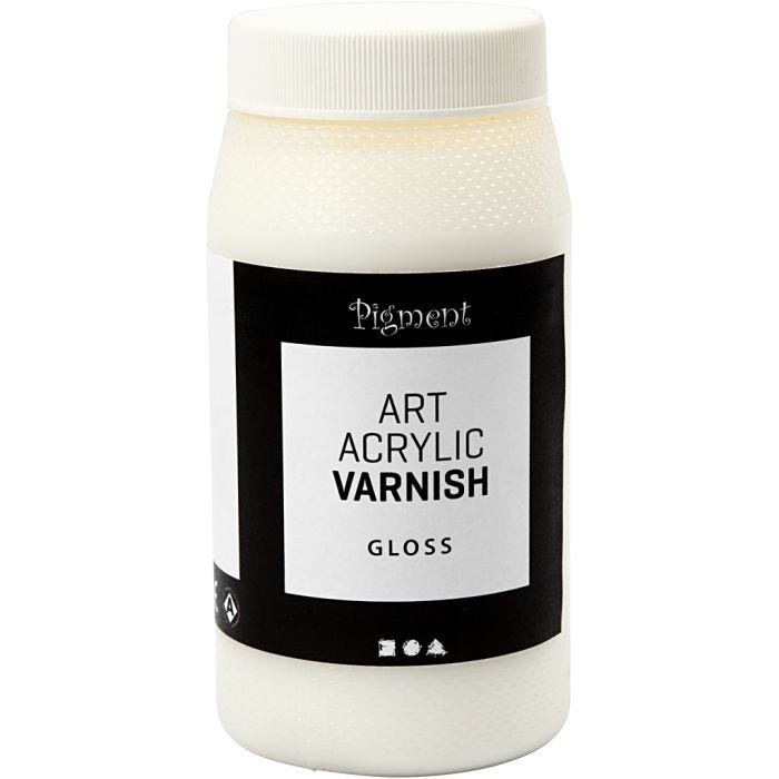 Barniz Acrílico ART, transparente brillante, blanco, 500 ml/ 1 bote
