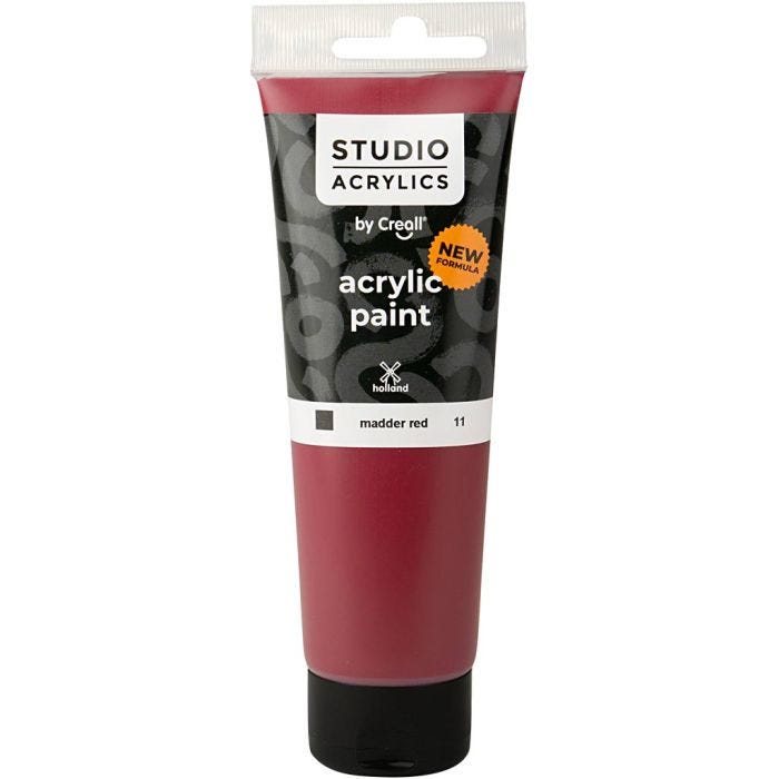 Pintura Acrílica Creall Studio, opaco, madder red (11), 120 ml/ 1 botella