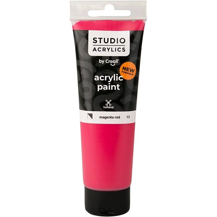 Pintura Acrílica Creall Studio, semi opaco, magenta red (13), 120 ml/ 1 botella