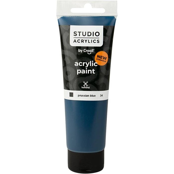 Pintura Acrílica Creall Studio, opaco, prussian blue (34), 120 ml/ 1 botella