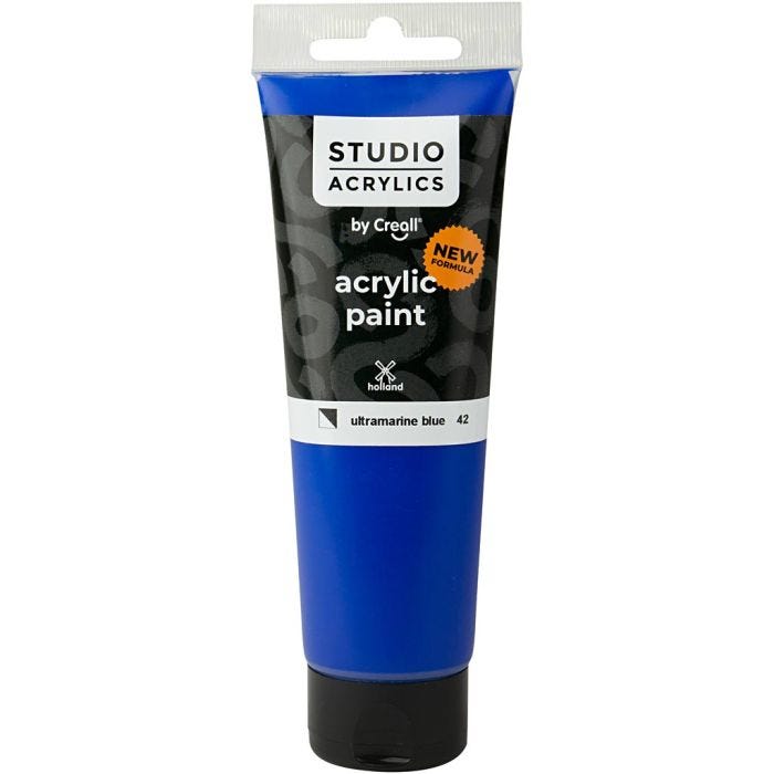 Pintura Acrílica Creall Studio, semi opaco, ultramarine blue (42), 120 ml/ 1 botella