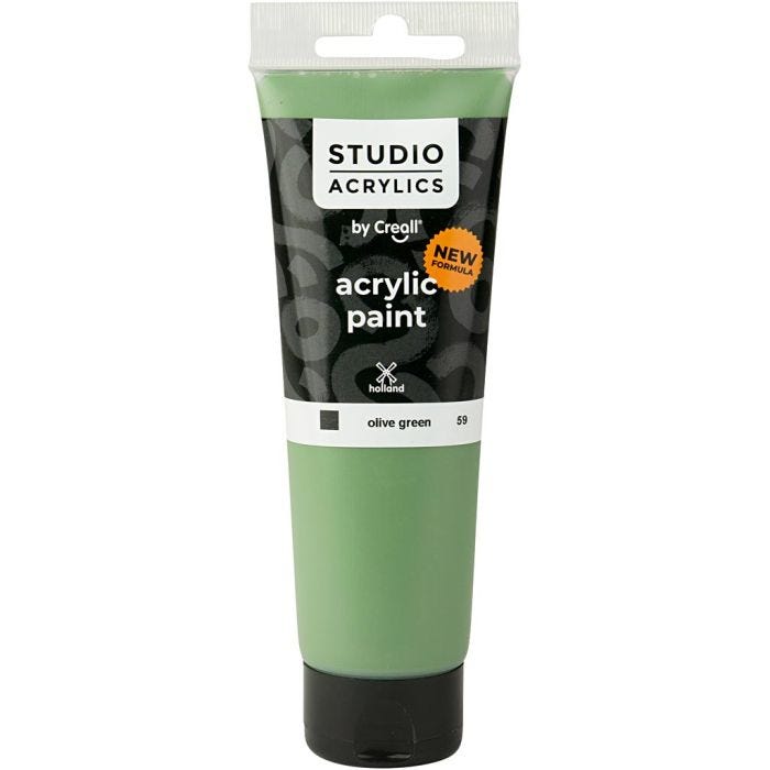Pintura Acrílica Creall Studio, opaco, olive green (59), 120 ml/ 1 botella