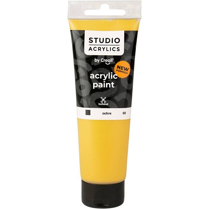 Pintura Acrílica Creall Studio, opaco, ochre (60), 120 ml/ 1 botella