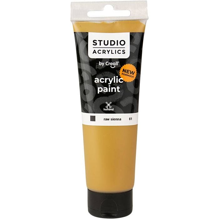 Pintura Acrílica Creall Studio, opaco, raw sienna (61), 120 ml/ 1 botella