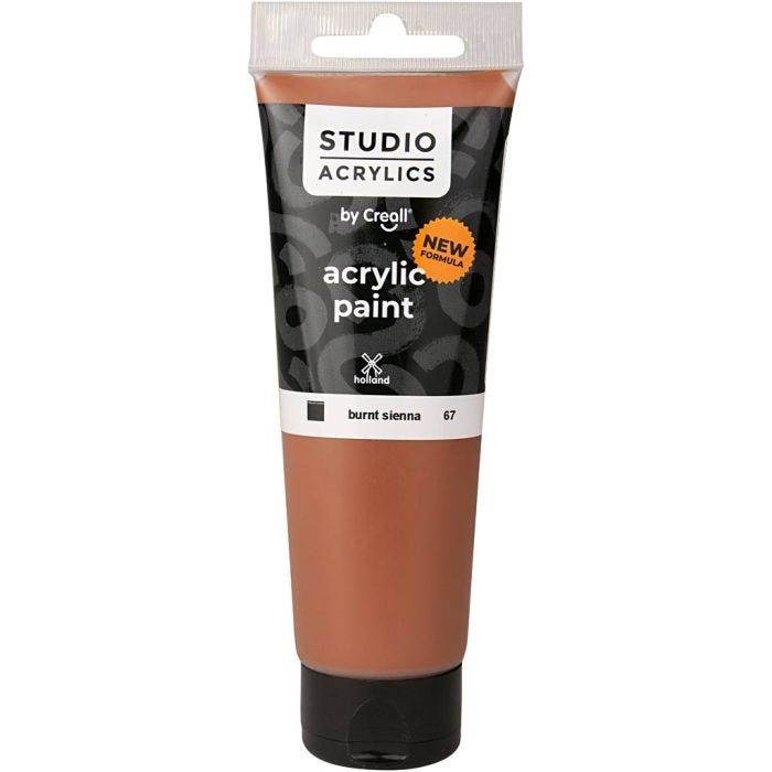 Pintura Acrílica Creall Studio, opaco, burnt sienna (67), 120 ml/ 1 botella