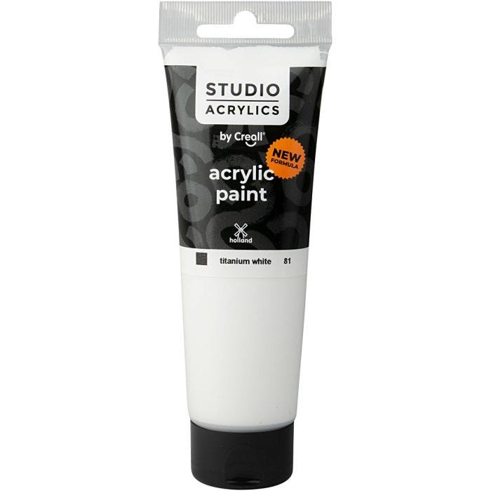 Pintura Acrílica Creall Studio, opaco, white (81), 120 ml/ 1 botella