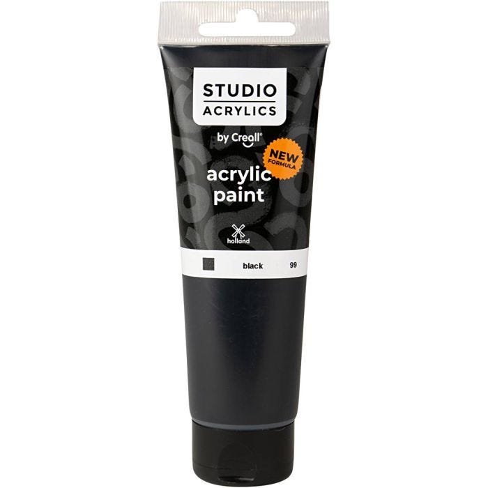 Pintura Acrílica Creall Studio, opaco, black (99), 120 ml/ 1 botella