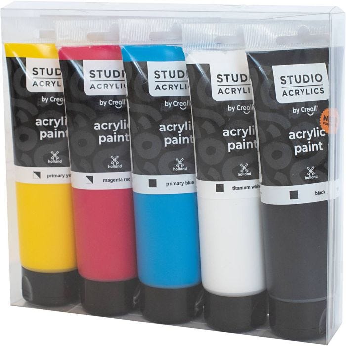 Pintura Acrílica Creall Studio, surtido de colores, 5x120 ml/ 1 paquete