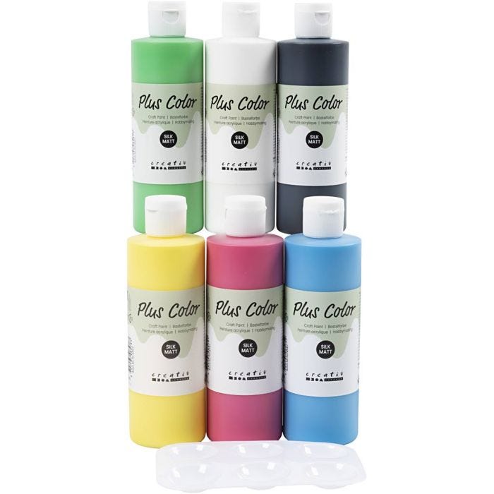 Pintura Craft Plus Color, colores primario, 6x250 ml/ 1 paquete