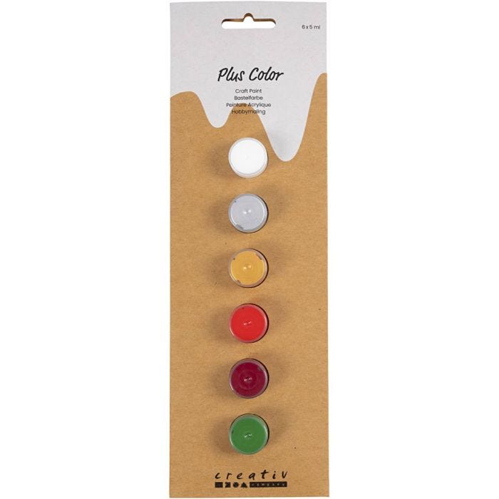Pintura para manualidades Plus Color, colores navideños, 6x5 ml/ 1 paquete