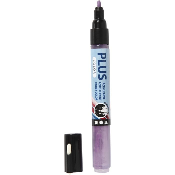 Surtido rotuladores Plus Color , L. 14,5 cm, trazo ancho 1-2 mm, lila oscuro, 5,5 ml, 1 ud