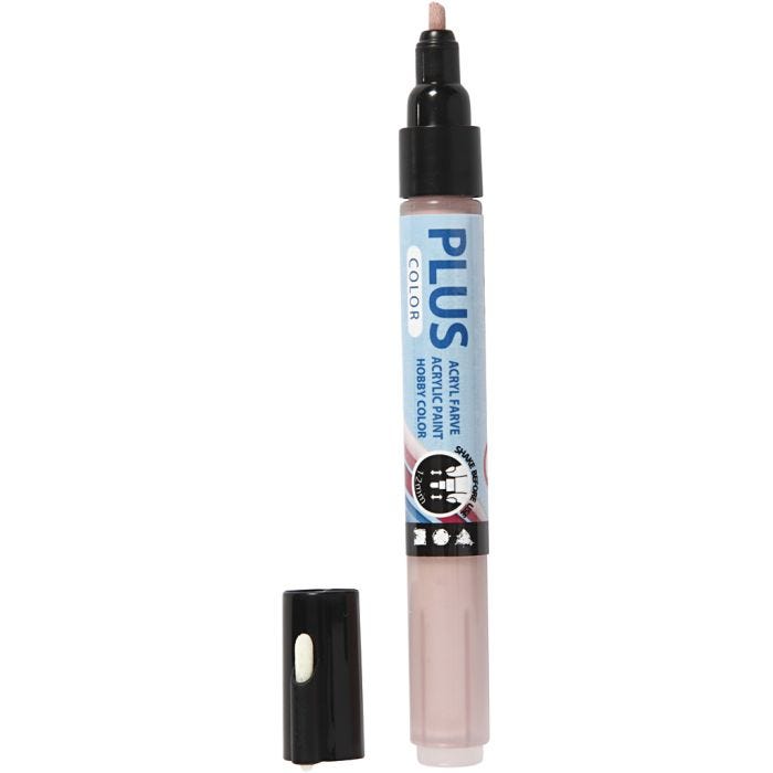 Surtido rotuladores Plus Color , L. 14,5 cm, trazo ancho 1-2 mm, rosado polvoriento, 5,5 ml, 1 ud