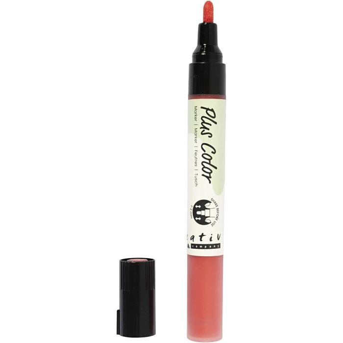 Surtido rotuladores Plus Color , L. 14,5 cm, trazo ancho 1-2 mm, rojo carmesí, 5,5 ml, 1 ud