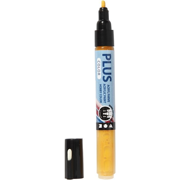 Surtido rotuladores Plus Color , L. 14,5 cm, trazo ancho 1-2 mm, amarillo Sol, 5,5 ml, 1 ud
