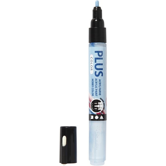 Surtido rotuladores Plus Color , L. 14,5 cm, trazo ancho 1-2 mm, azul cielo, 5,5 ml, 1 ud
