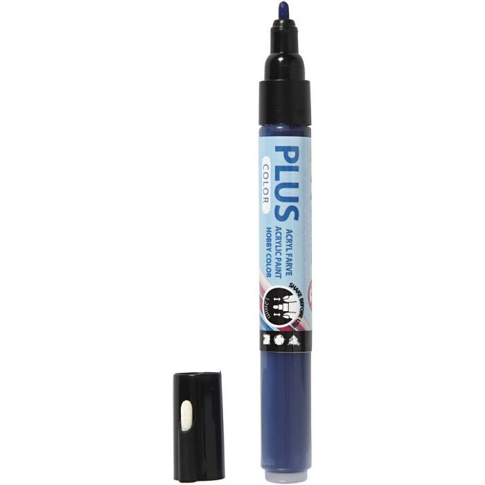 Surtido rotuladores Plus Color , L. 14,5 cm, trazo ancho 1-2 mm, azul armada, 5,5 ml, 1 ud