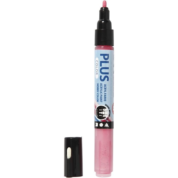 Surtido rotuladores Plus Color , L. 14,5 cm, trazo ancho 1-2 mm, fucsia, 5,5 ml, 1 ud