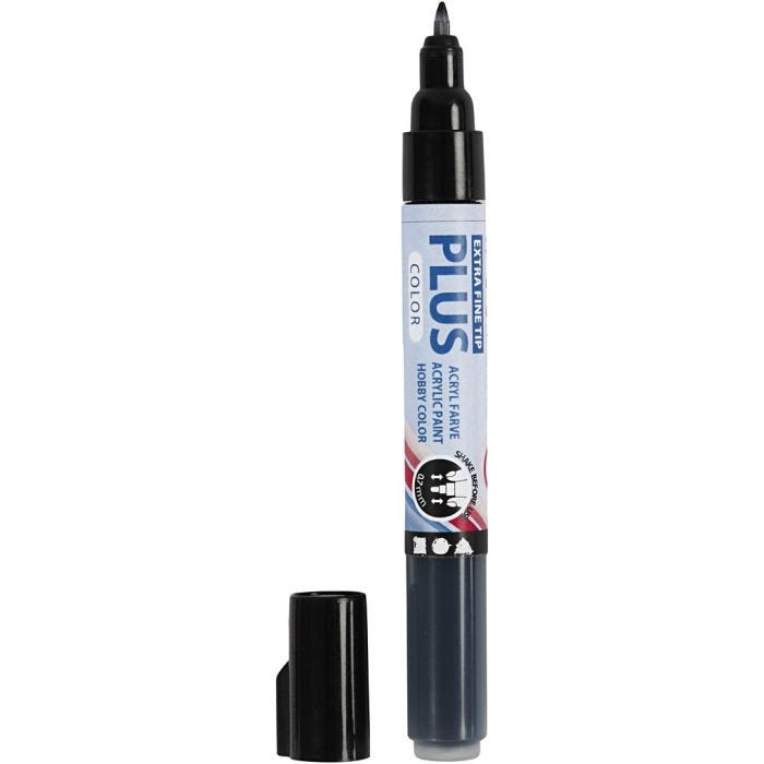 Surtido rotuladores Plus Color , L. 14,5 cm, trazo ancho 0,7 mm, negro, 5,5 ml, 1 ud