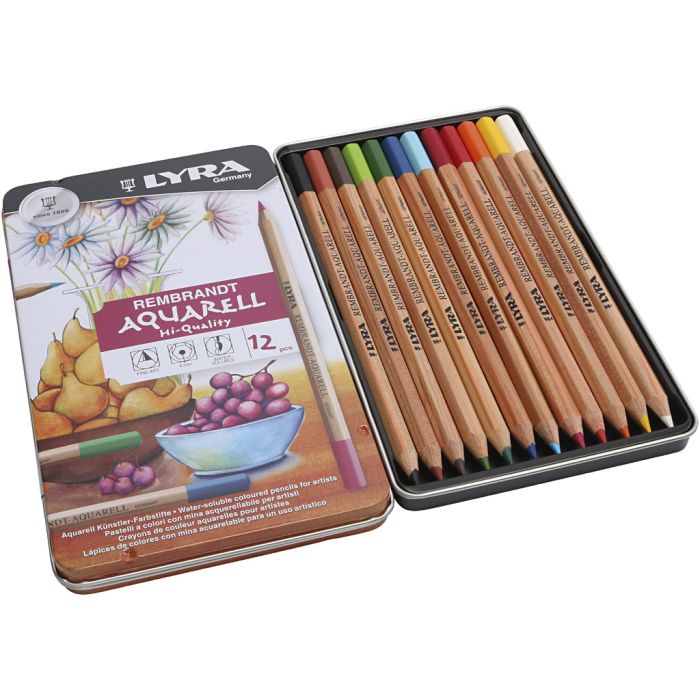 Lápices de acuarela Lyra Rembrandt, surtido de colores, 12 ud/ 1 paquete