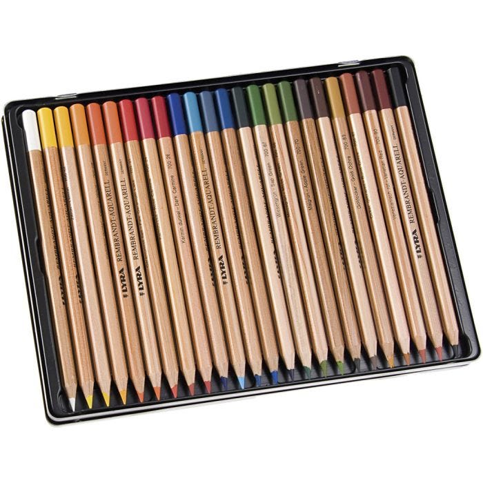 Lápices de acuarela Lyra Rembrandt, surtido de colores, 24 ud/ 1 paquete