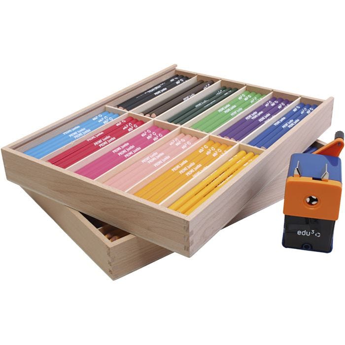 Lápices de Colores Edu Jumbo, mina 6,25 mm, surtido de colores, 24x12 ud/ 1 paquete