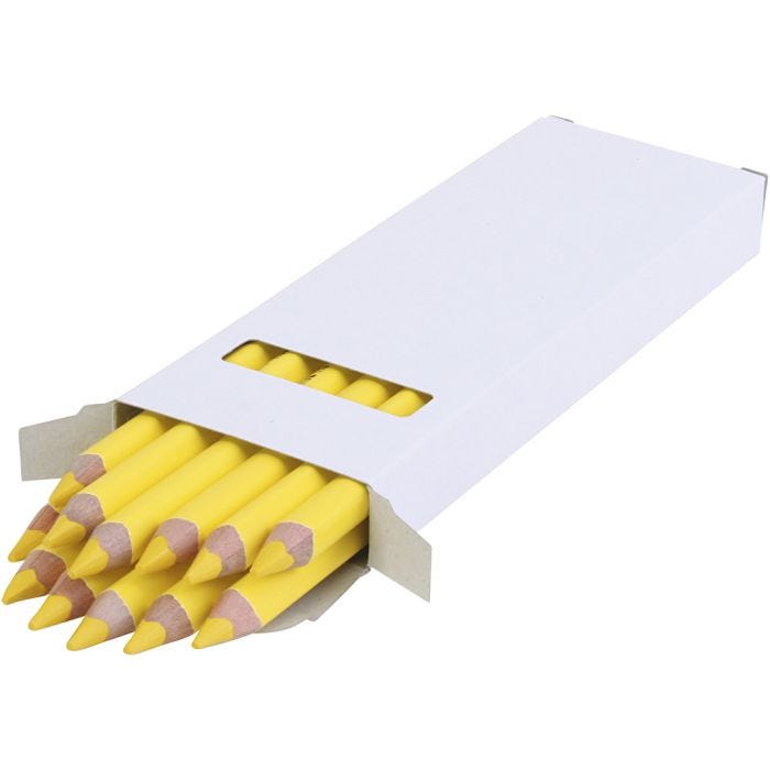 Lápices de Colores Edu Jumbo, grosor 10 mm, mina 6,25 mm, amarillo claro, 12 ud/ 1 paquete