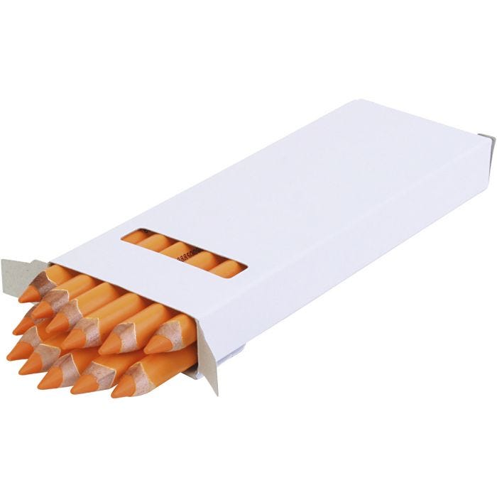 Lápices de Colores Edu Jumbo, grosor 10 mm, mina 6,25 mm, naranja, 12 ud/ 1 paquete