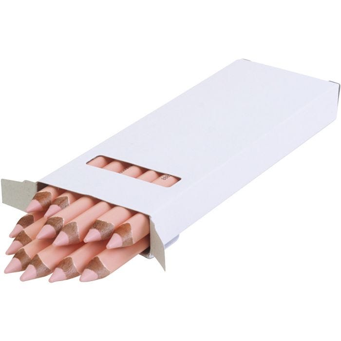 Lápices de Colores Edu Jumbo, grosor 10 mm, mina 6,25 mm, rosa claro, 12 ud/ 1 paquete