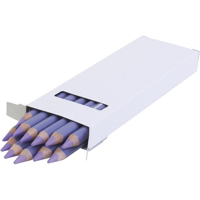 Lápices de Colores Edu Jumbo, grosor 10 mm, mina 6,25 mm, lila claro, 12 ud/ 1 paquete