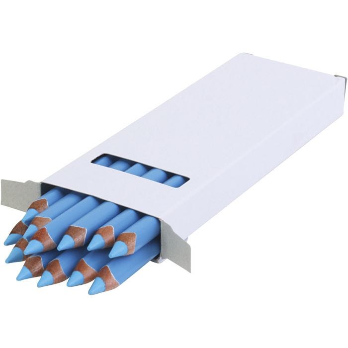 Lápices de Colores Edu Jumbo, grosor 10 mm, mina 6,25 mm, azul claro, 12 ud/ 1 paquete