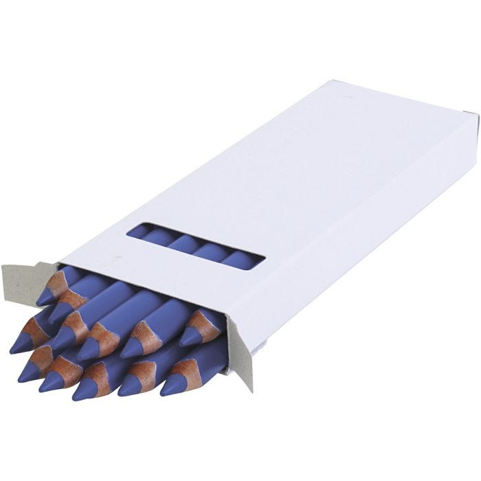 Lápices de Colores Edu Jumbo, grosor 10 mm, mina 6,25 mm, azul, 12 ud/ 1 paquete