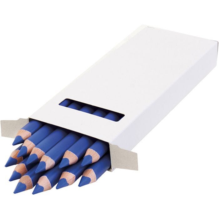 Lápices de Colores Edu Jumbo, grosor 10 mm, mina 6,25 mm, azul oscuro, 12 ud/ 1 paquete