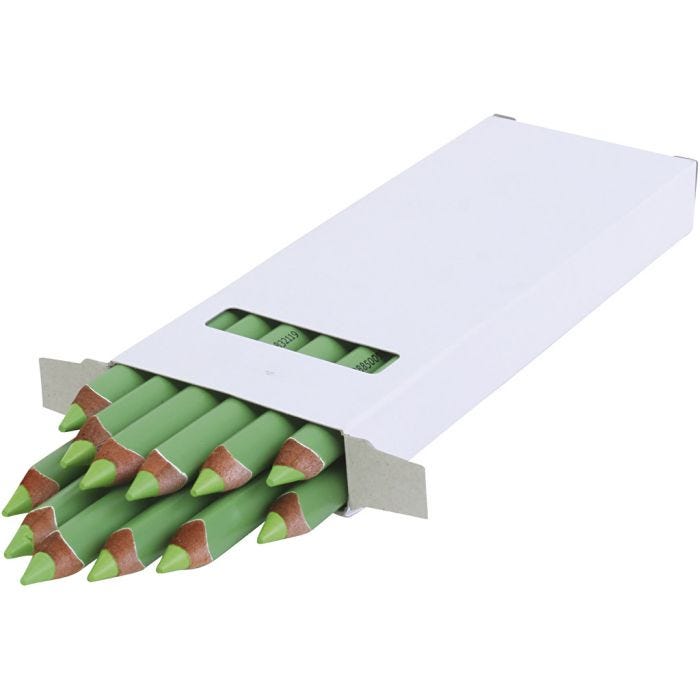 Lápices de Colores Edu Jumbo, grosor 10 mm, mina 6,25 mm, verde claro, 12 ud/ 1 paquete