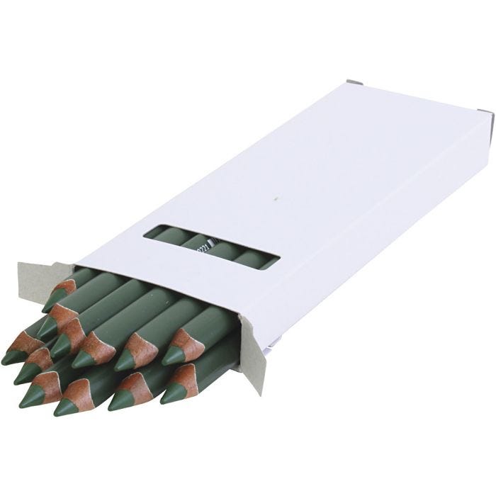 Lápices de Colores Edu Jumbo, grosor 10 mm, mina 6,25 mm, verde oscuro, 12 ud/ 1 paquete