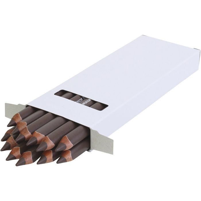 Lápices de Colores Edu Jumbo, grosor 10 mm, mina 6,25 mm, marrón oscuro, 12 ud/ 1 paquete