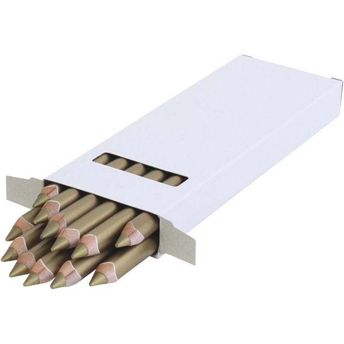 Lápices de Colores Edu Jumbo, grosor 10 mm, mina 6,25 mm, dorado, 12 ud/ 1 paquete