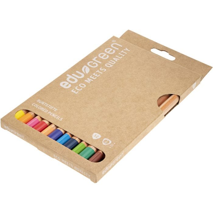 Lápices de Colores Edugreen Jumbo, grosor 10 mm, mina 5 mm, surtido de colores, 12 ud/ 1 paquete