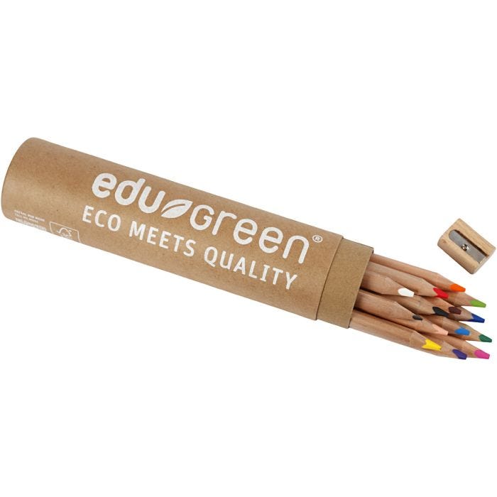 Lápices de Colores Edugreen Jumbo, mina 5 mm, surtido de colores, 12 ud/ 1 paquete