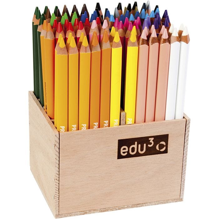 Lápices de Colores Edu Jumbo, grosor 10 mm, mina 6,25 mm, surtido de colores, 96 ud/ 1 paquete