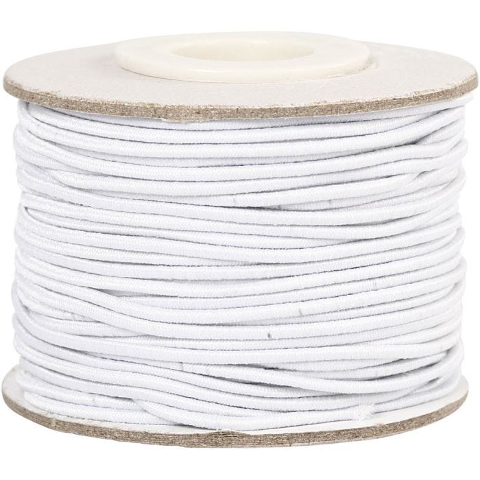 Cuerda elástica, grosor 1 mm, blanco, 25 m/ 1 rollo