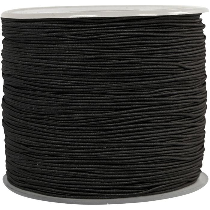 Cuerda elástica, grosor 1 mm, negro, 250 m/ 1 rollo