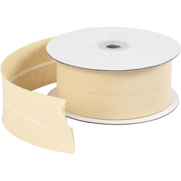 Cinta encuadernar al bies, A: 36 mm, natural, 10 m/ 1 rollo