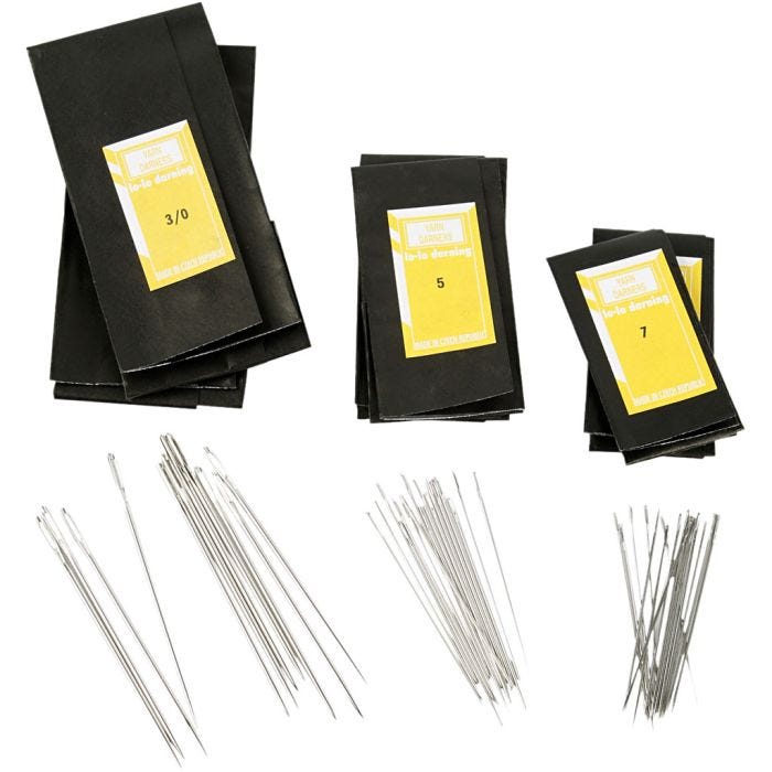 Agujas de zurzir, medida 3/0+5+7, L. 48-65 mm, 150 ud/ 1 paquete