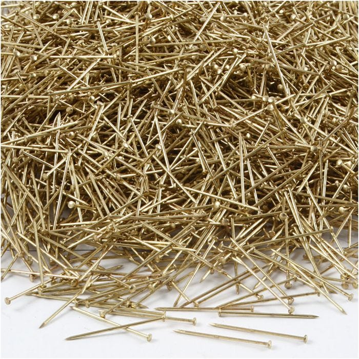 Agujas , L. 18 mm, grosor 0,6 mm, dorado, 500 gr/ 1 paquete