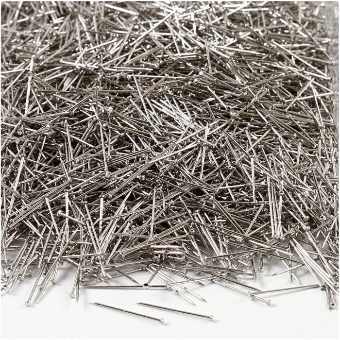 Agujas , L. 18 mm, grosor 0,6 mm, plata, 500 gr/ 1 paquete