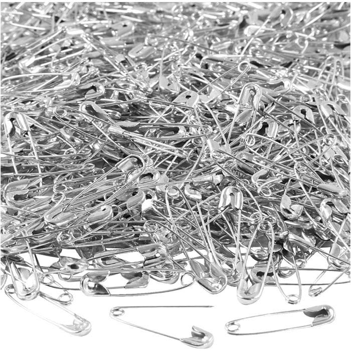Agujas de seguridad, L. 22 mm, grosor 0,6 mm, plata, 500 ud/ 1 paquete