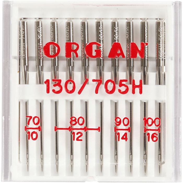 Agujas para máquina de coser, medida 70+80+90+100, 10 ud/ 1 paquete