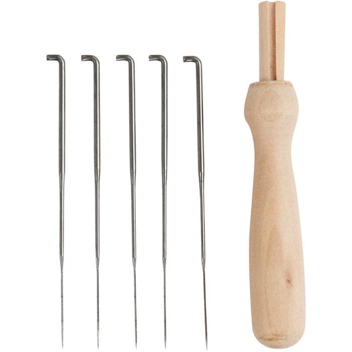 Punzón para fieltrar, L. 9 cm, 1 set